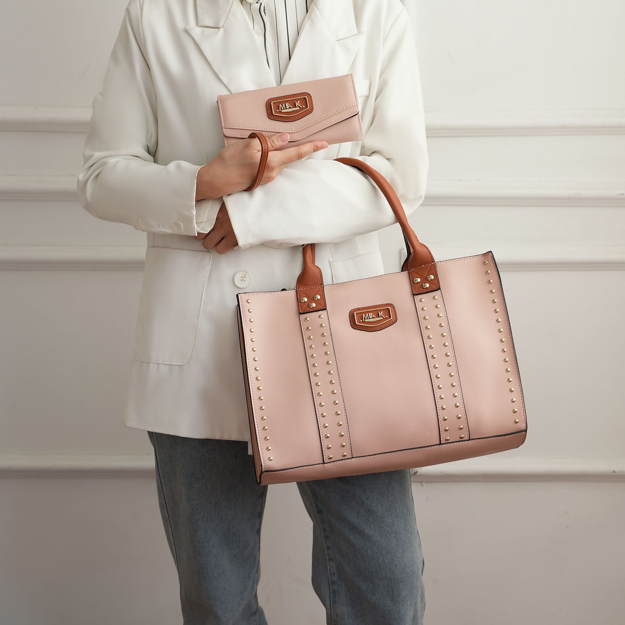MKF Collection Davina Tote Handbag with wallet Vegan Leather Crossover(Inspired) - Doylestreasures
