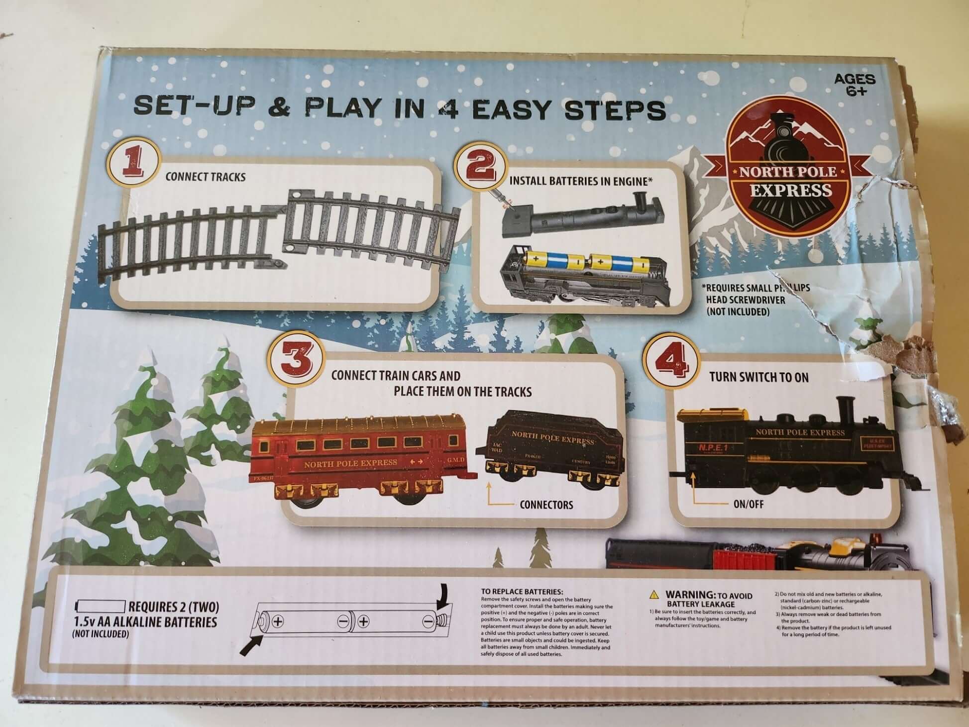 North Pole Express Battery Operated Train Set - Doylestreasures