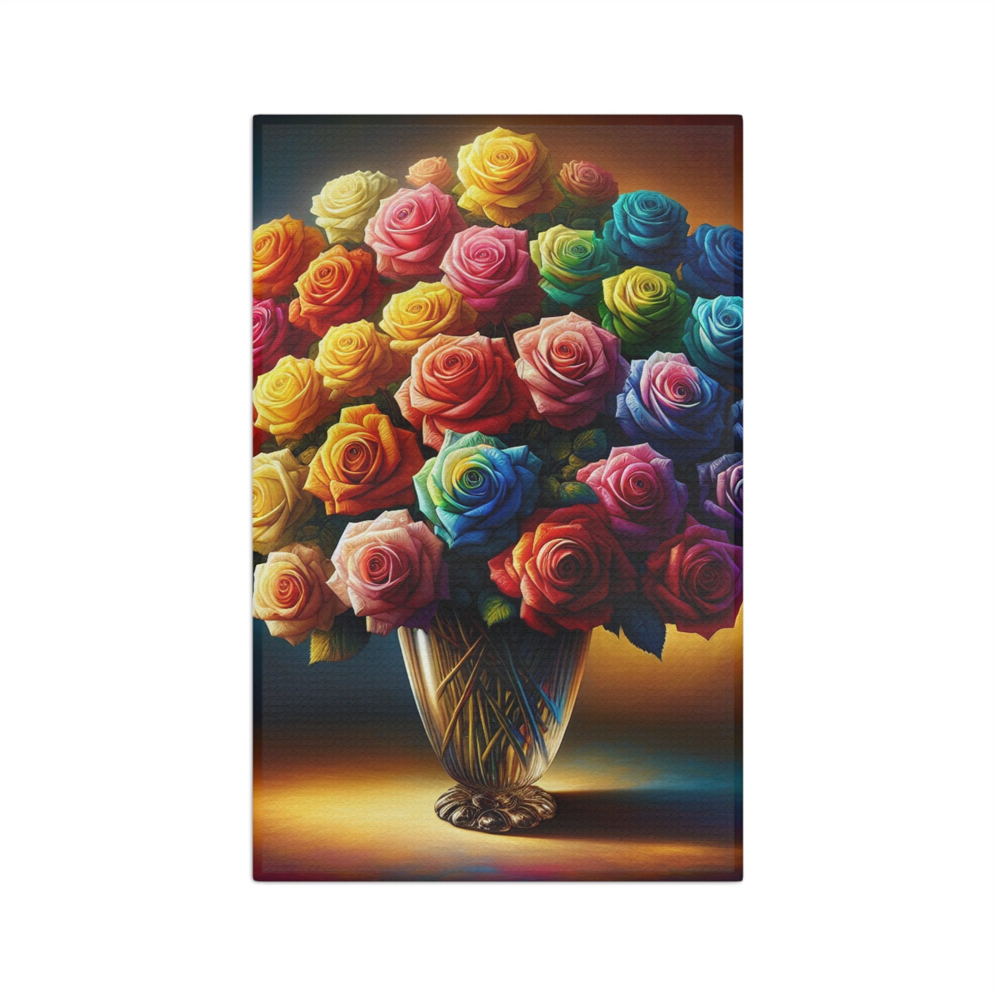 Rainbow Rose Microfiber Tea Towel, Kitchen Decor, Gift for Her, Colorful [...] - Doylestreasures