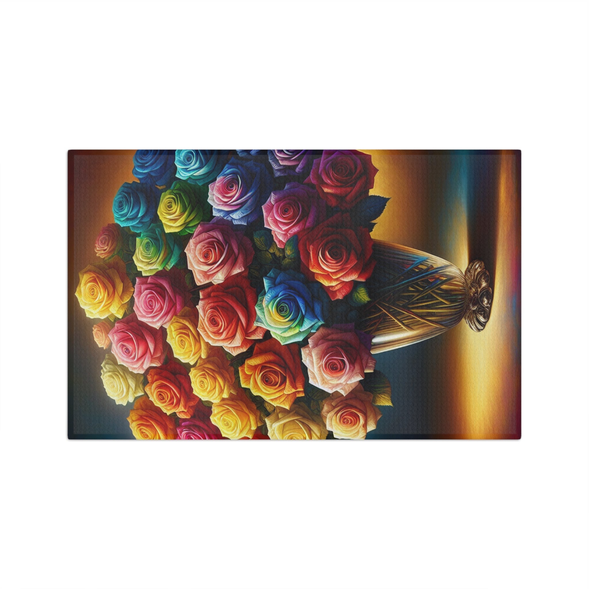 Rainbow Rose Microfiber Tea Towel, Kitchen Decor, Gift for Her, Colorful [...] - Doylestreasures