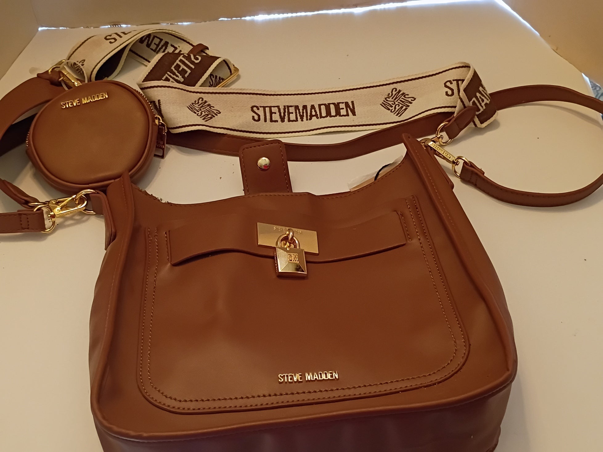 Steve Madden Cognac Crossbody Purse with Coin Purse - Doylestreasures