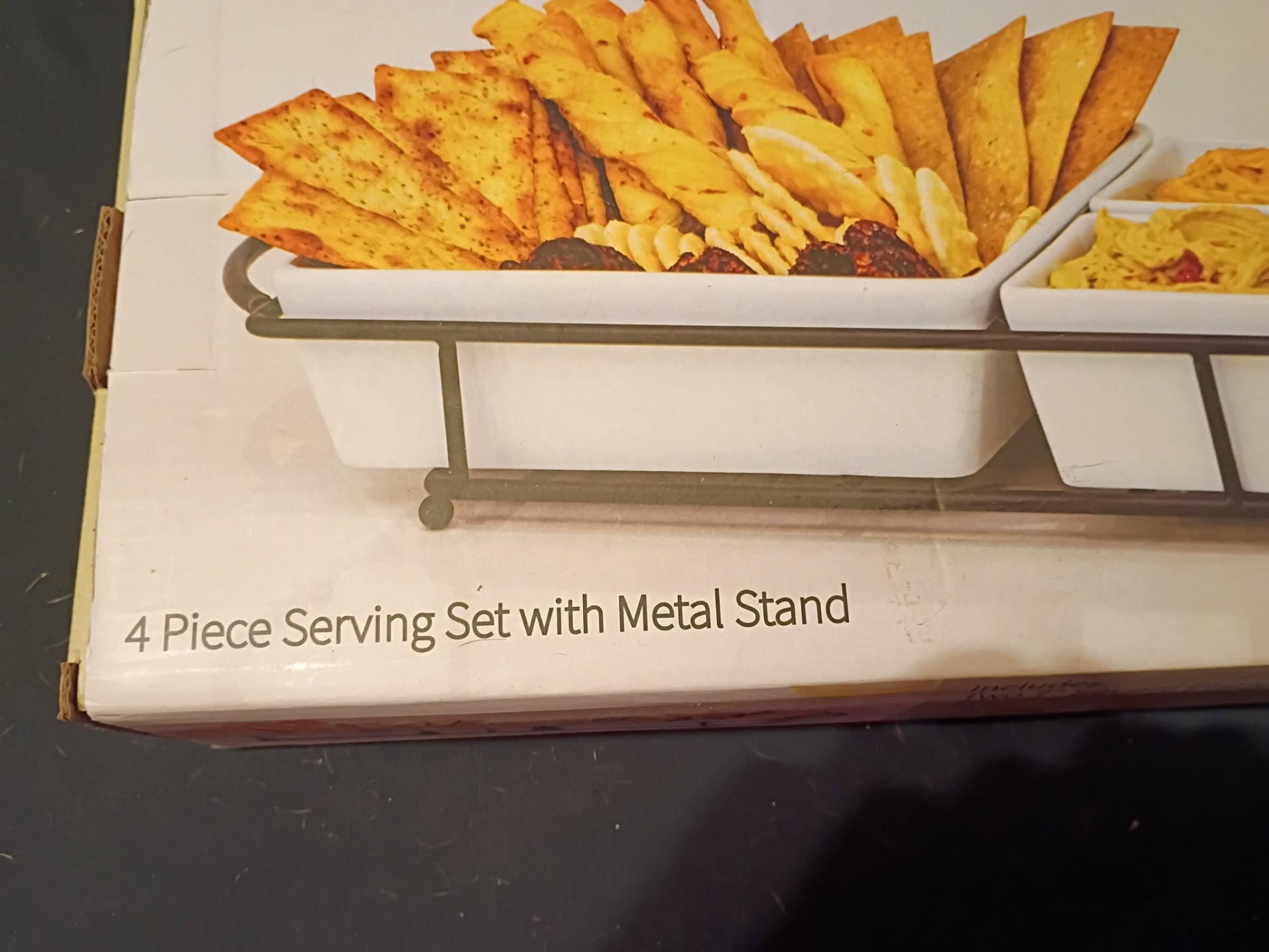 Wendy Bellissimo 4 Piece Serving Set with Metal Stand - Doylestreasures