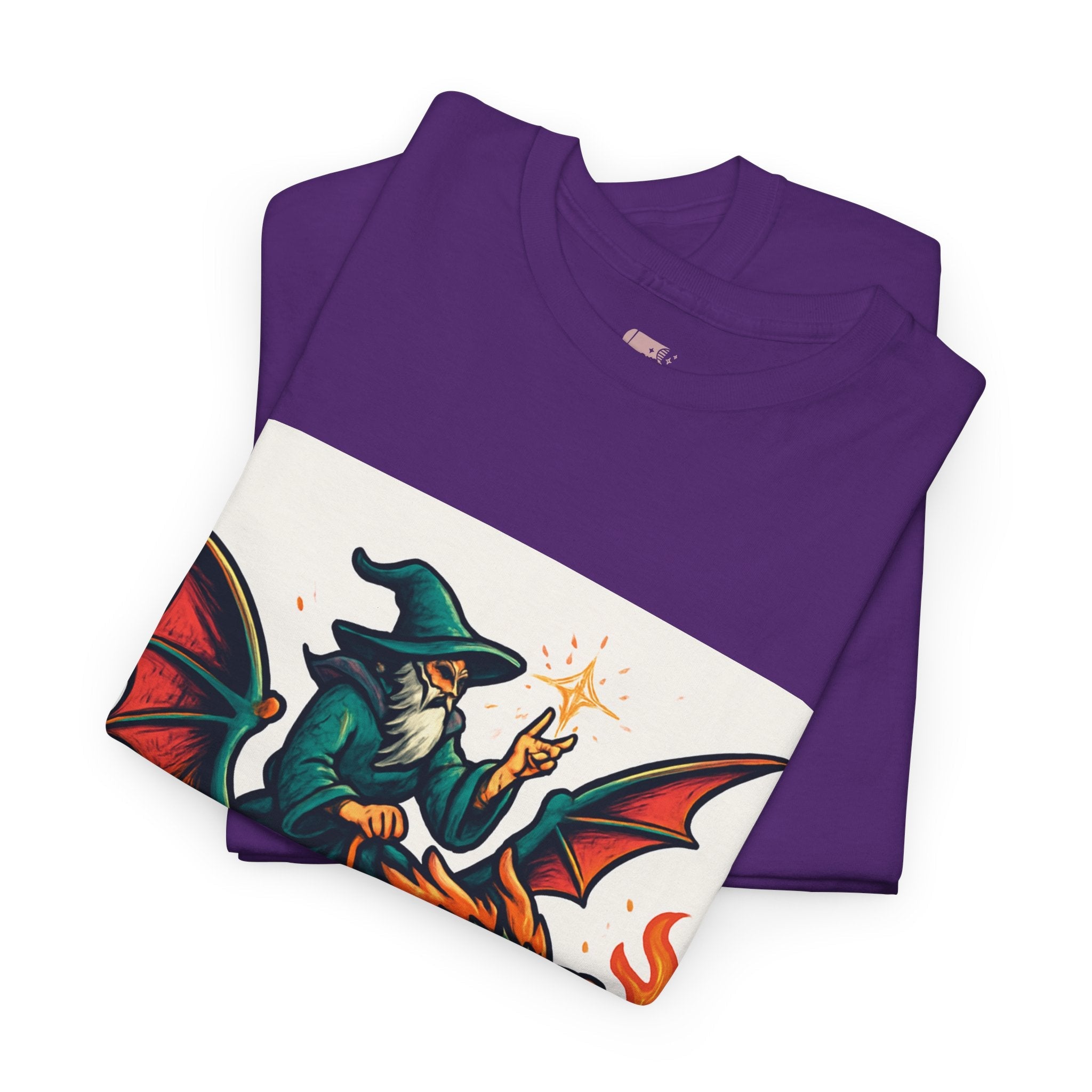Whimsical Dragon Rider Tee | Unisex Heavy Cotton Shirt, Fantasy Apparel, Dungeons & Dragons Shirt, Unique Gift, Magical Tee - Doylestreasures