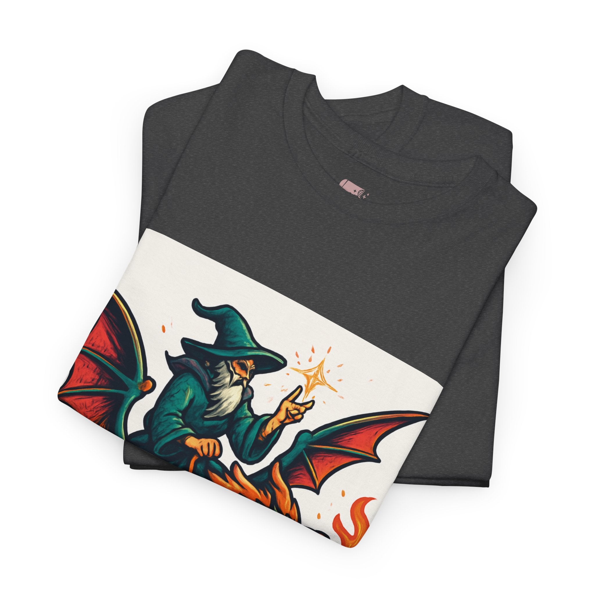 Whimsical Dragon Rider Tee | Unisex Heavy Cotton Shirt, Fantasy Apparel, Dungeons & Dragons Shirt, Unique Gift, Magical Tee - Doylestreasures