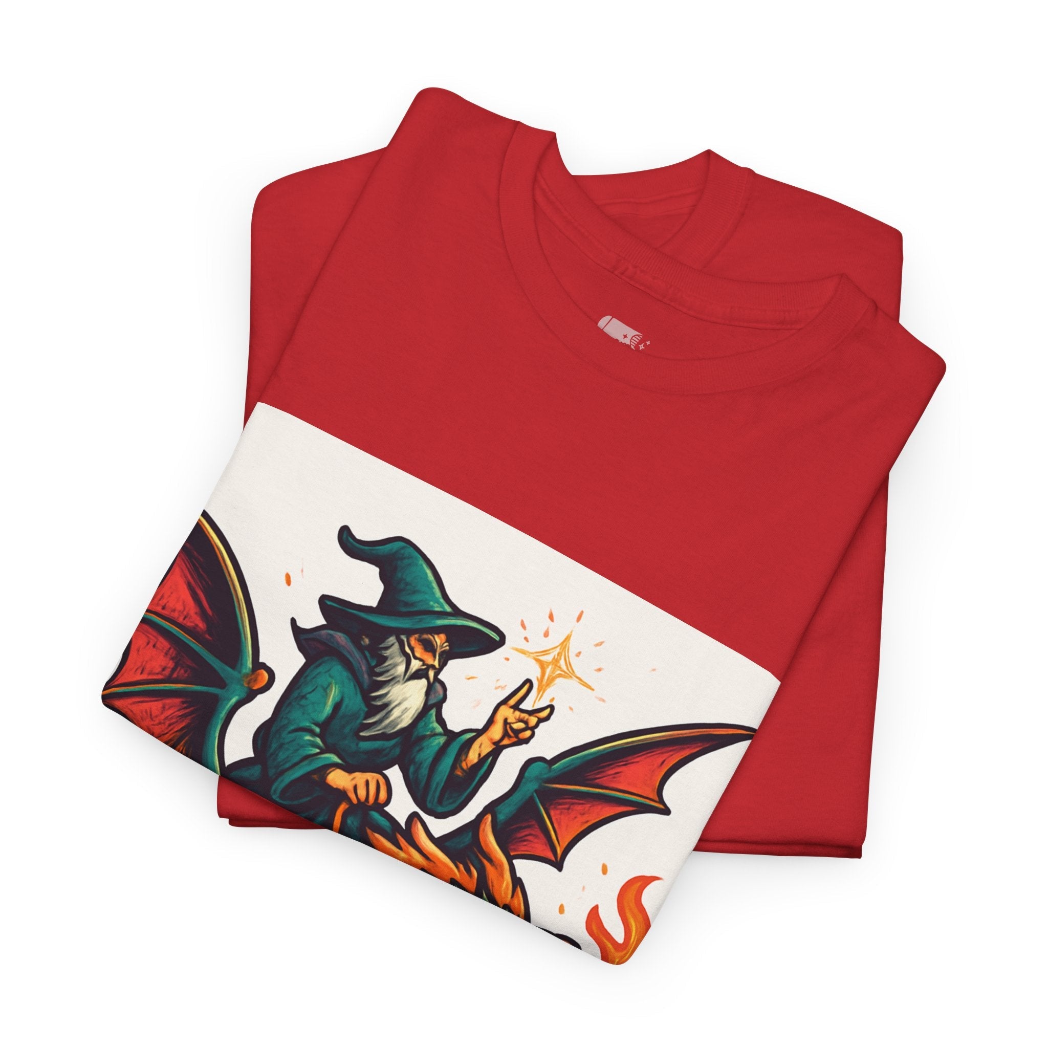 Whimsical Dragon Rider Tee | Unisex Heavy Cotton Shirt, Fantasy Apparel, Dungeons & Dragons Shirt, Unique Gift, Magical Tee - Doylestreasures