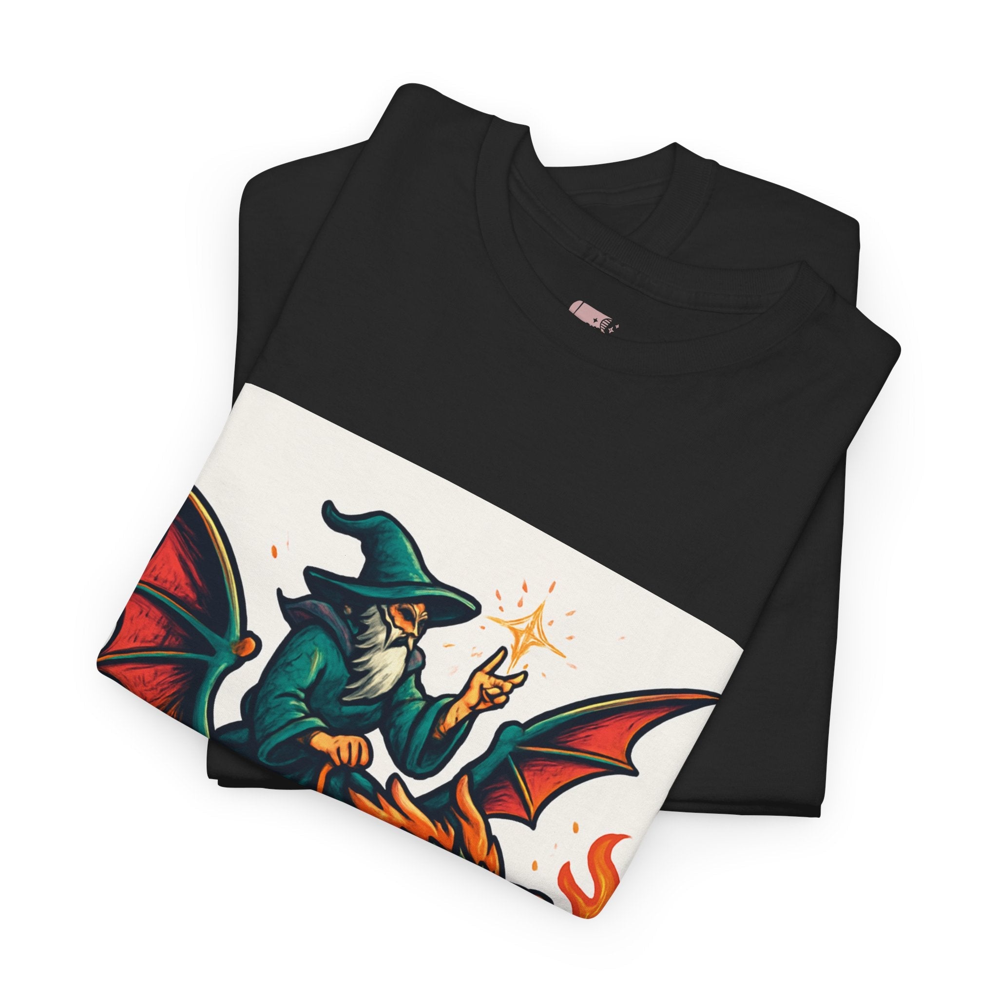 Whimsical Dragon Rider Tee | Unisex Heavy Cotton Shirt, Fantasy Apparel, Dungeons & Dragons Shirt, Unique Gift, Magical Tee - Doylestreasures