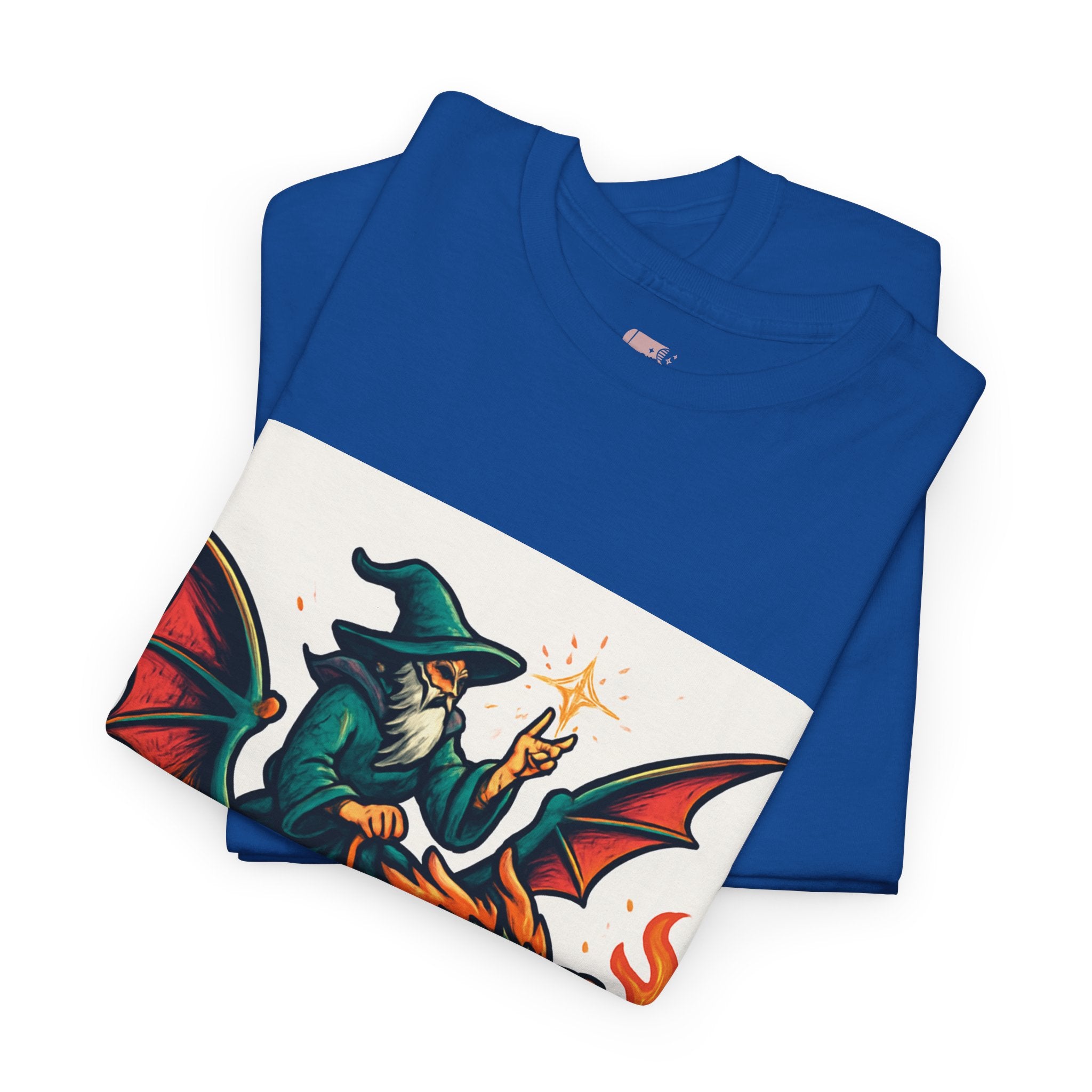 Whimsical Dragon Rider Tee | Unisex Heavy Cotton Shirt, Fantasy Apparel, Dungeons & Dragons Shirt, Unique Gift, Magical Tee - Doylestreasures