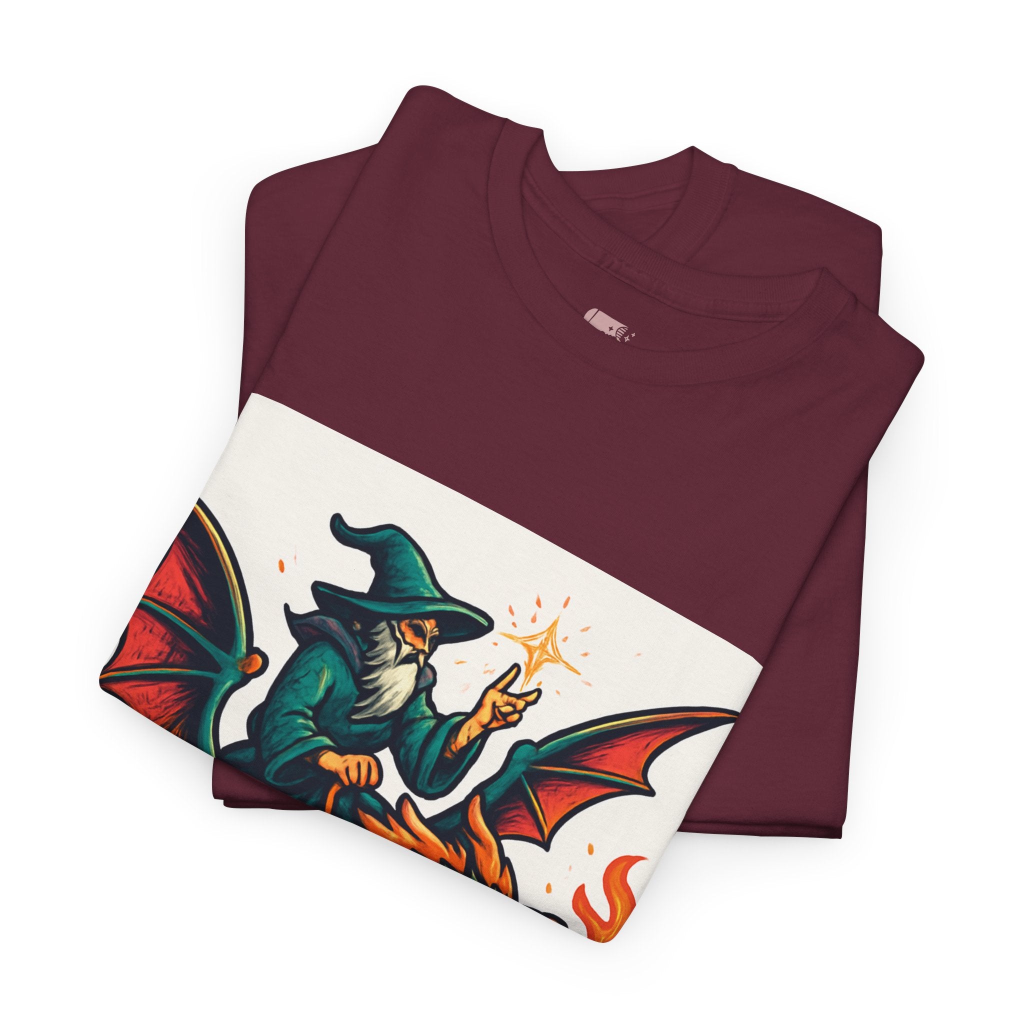 Whimsical Dragon Rider Tee | Unisex Heavy Cotton Shirt, Fantasy Apparel, Dungeons & Dragons Shirt, Unique Gift, Magical Tee - Doylestreasures