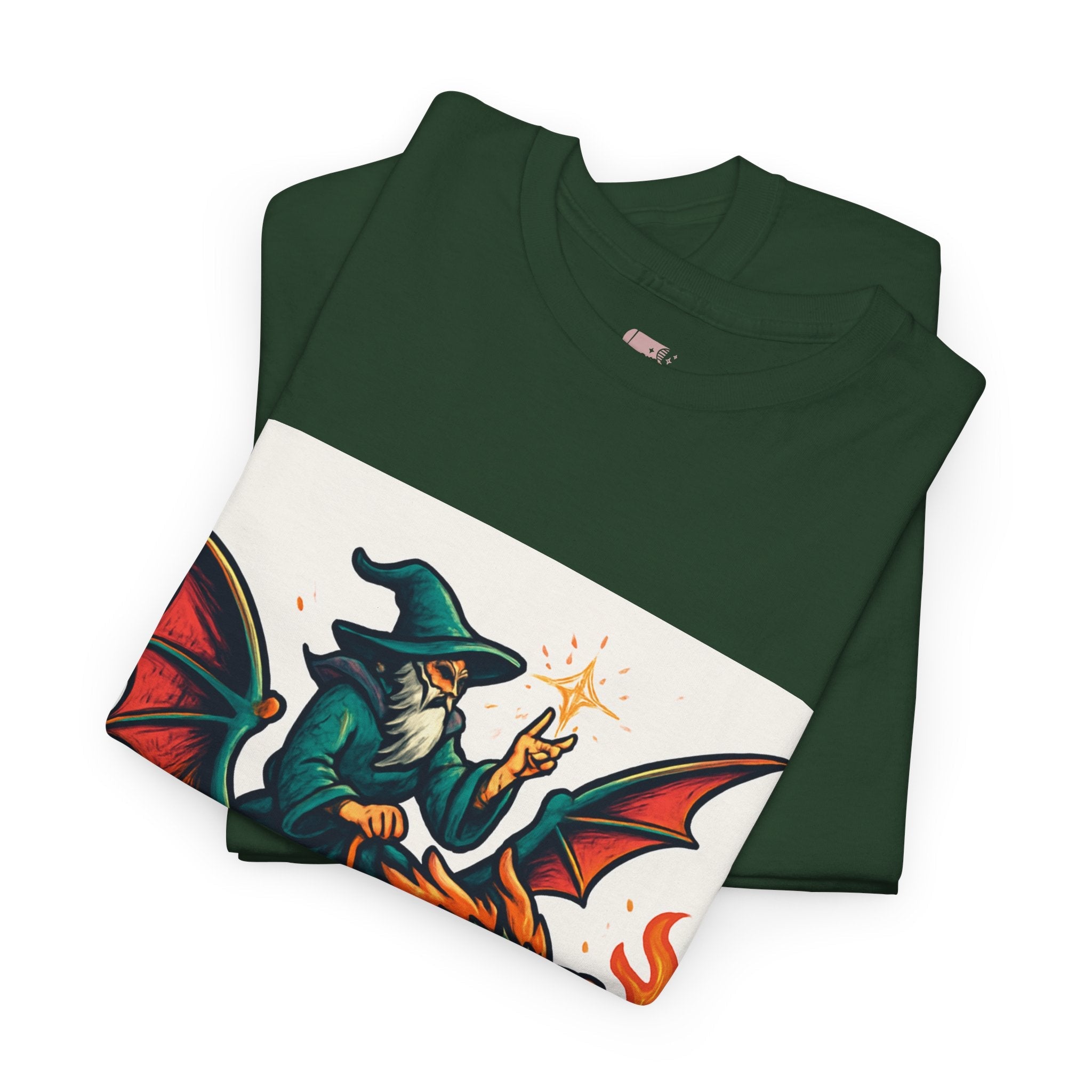 Whimsical Dragon Rider Tee | Unisex Heavy Cotton Shirt, Fantasy Apparel, Dungeons & Dragons Shirt, Unique Gift, Magical Tee - Doylestreasures