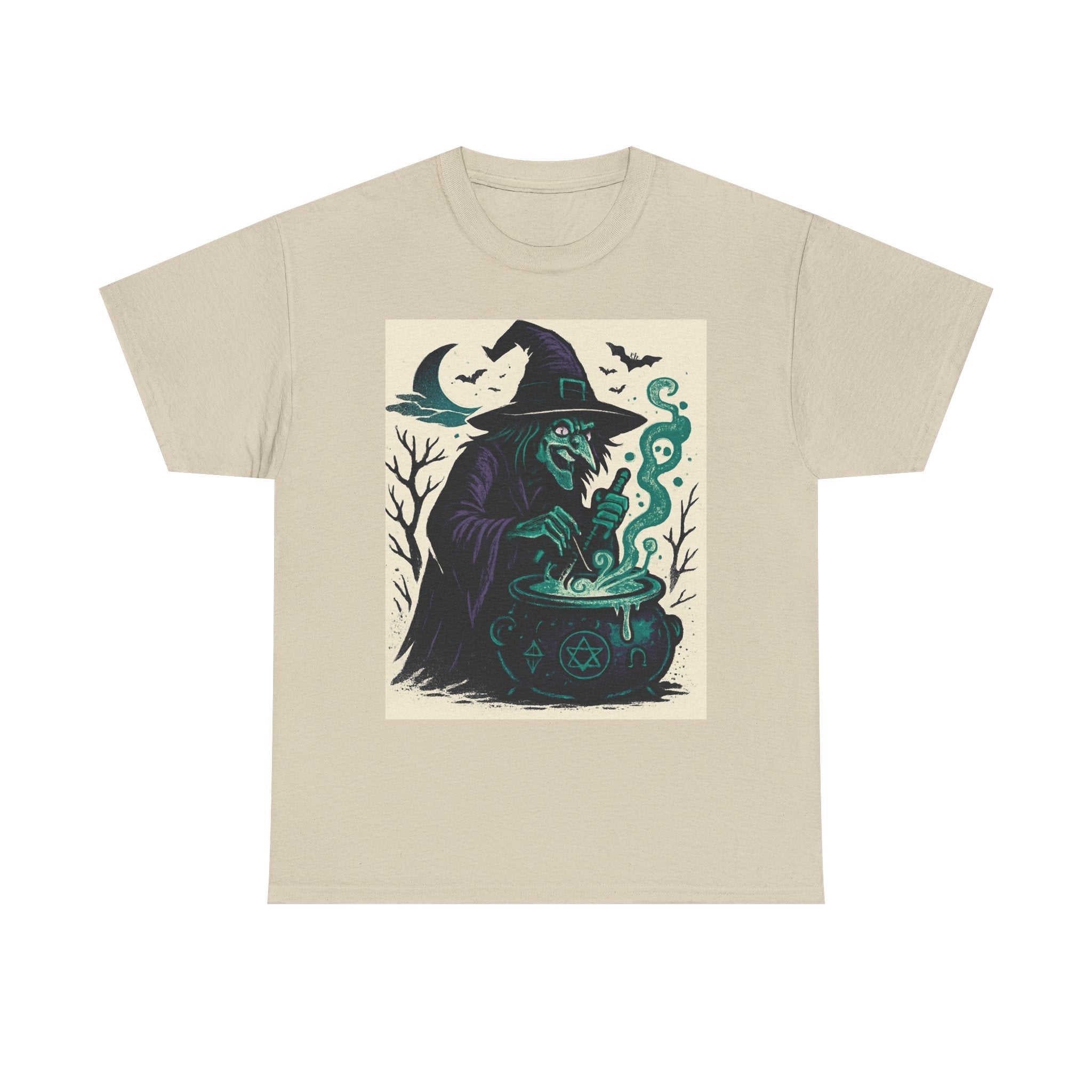 Witchy Vibes Unisex Heavy Cotton Tee, Halloween Shirt, Boho Tee, Witch [...] - Doylestreasures