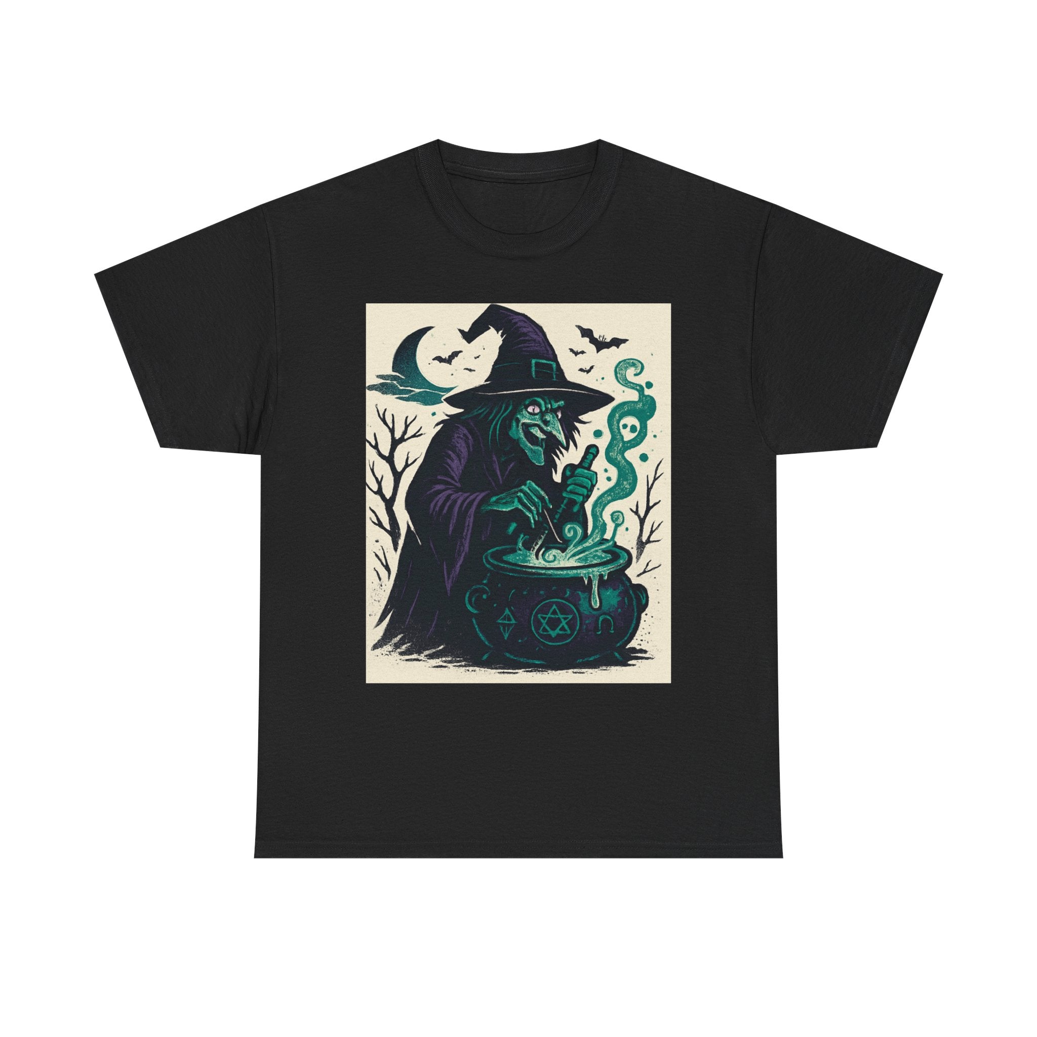 Witchy Vibes Unisex Heavy Cotton Tee, Halloween Shirt, Boho Tee, Witch [...] - Doylestreasures
