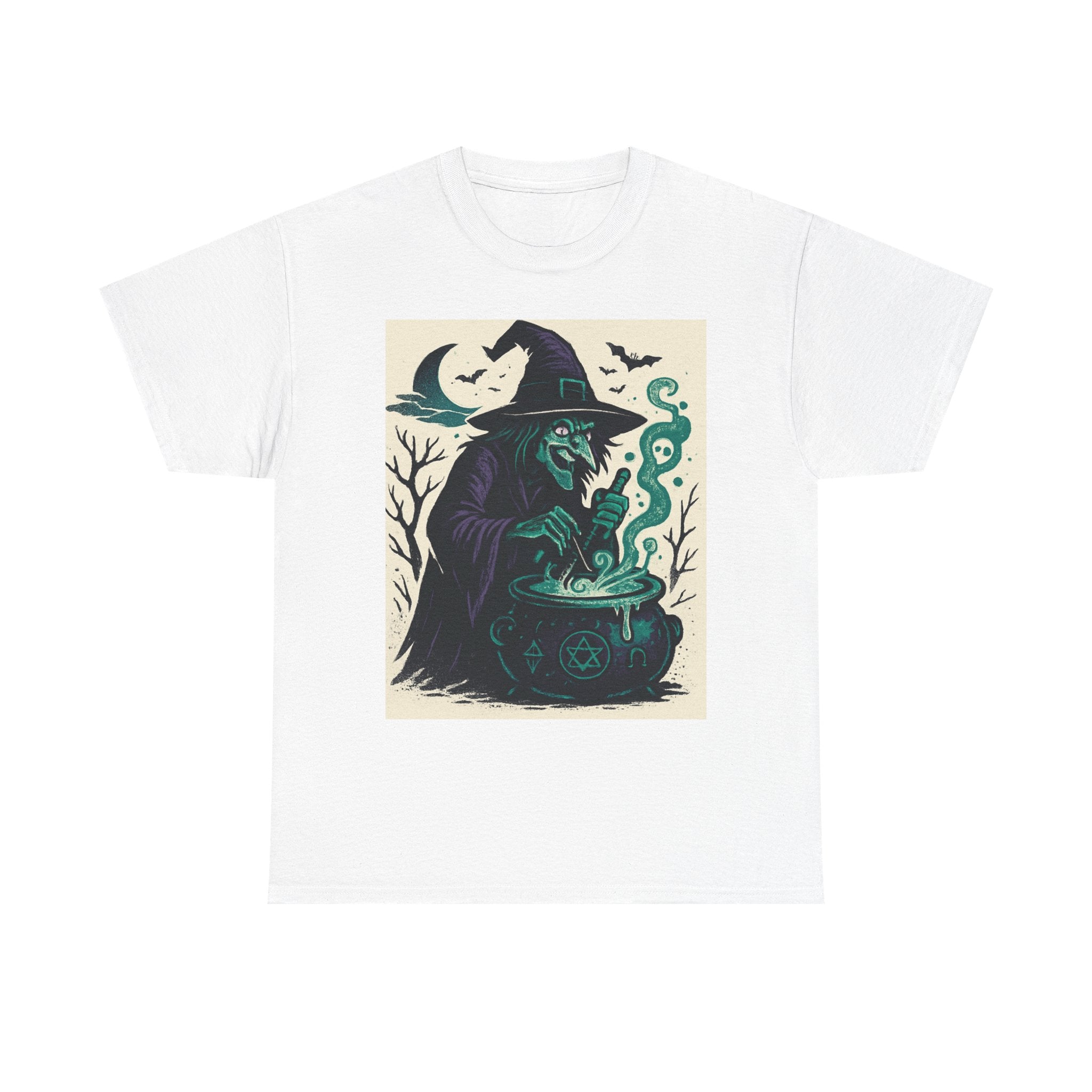 Witchy Vibes Unisex Heavy Cotton Tee, Halloween Shirt, Boho Tee, Witch [...] - Doylestreasures
