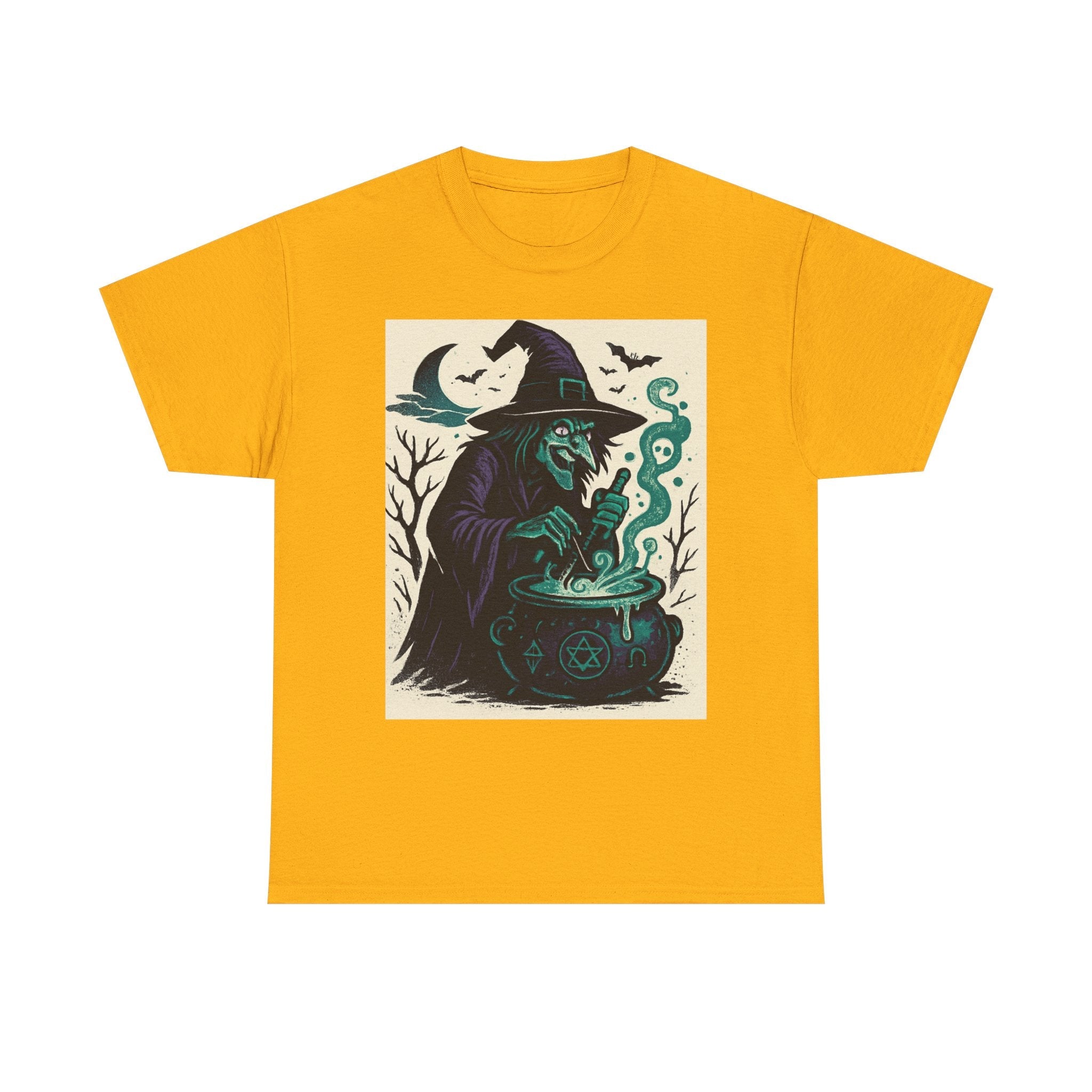Witchy Vibes Unisex Heavy Cotton Tee, Halloween Shirt, Boho Tee, Witch [...] - Doylestreasures