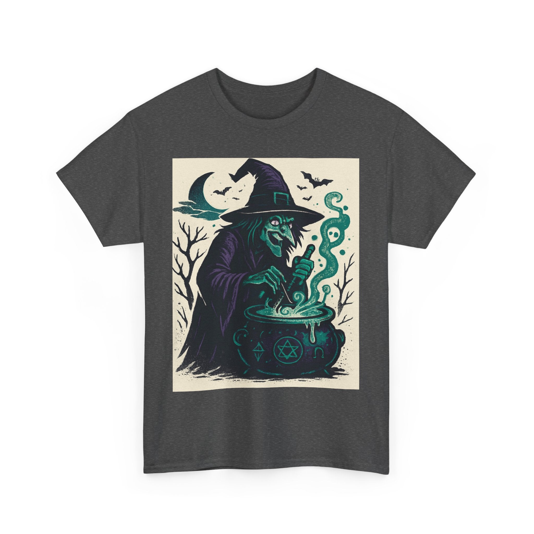 Witchy Vibes Unisex Heavy Cotton Tee, Halloween Shirt, Boho Tee, Witch [...] - Doylestreasures