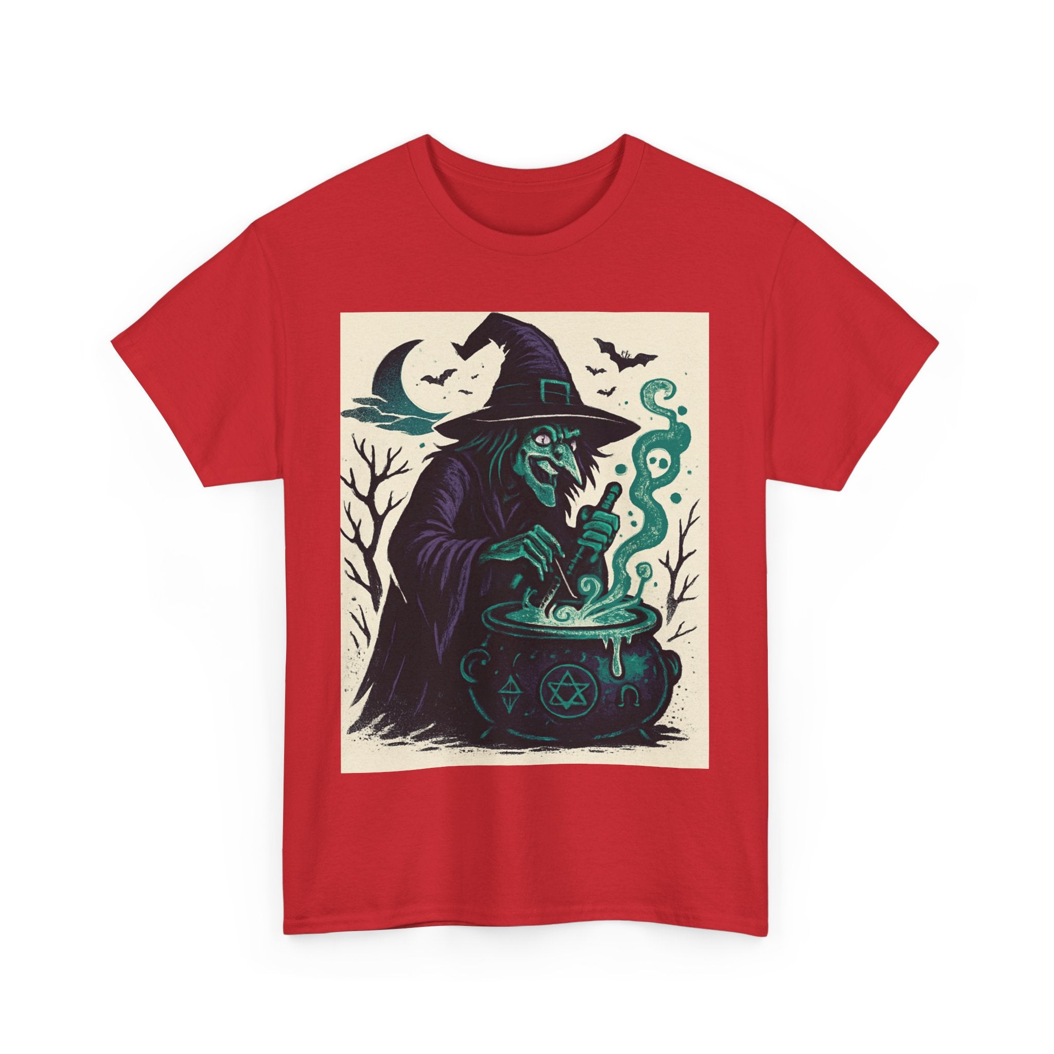Witchy Vibes Unisex Heavy Cotton Tee, Halloween Shirt, Boho Tee, Witch [...] - Doylestreasures