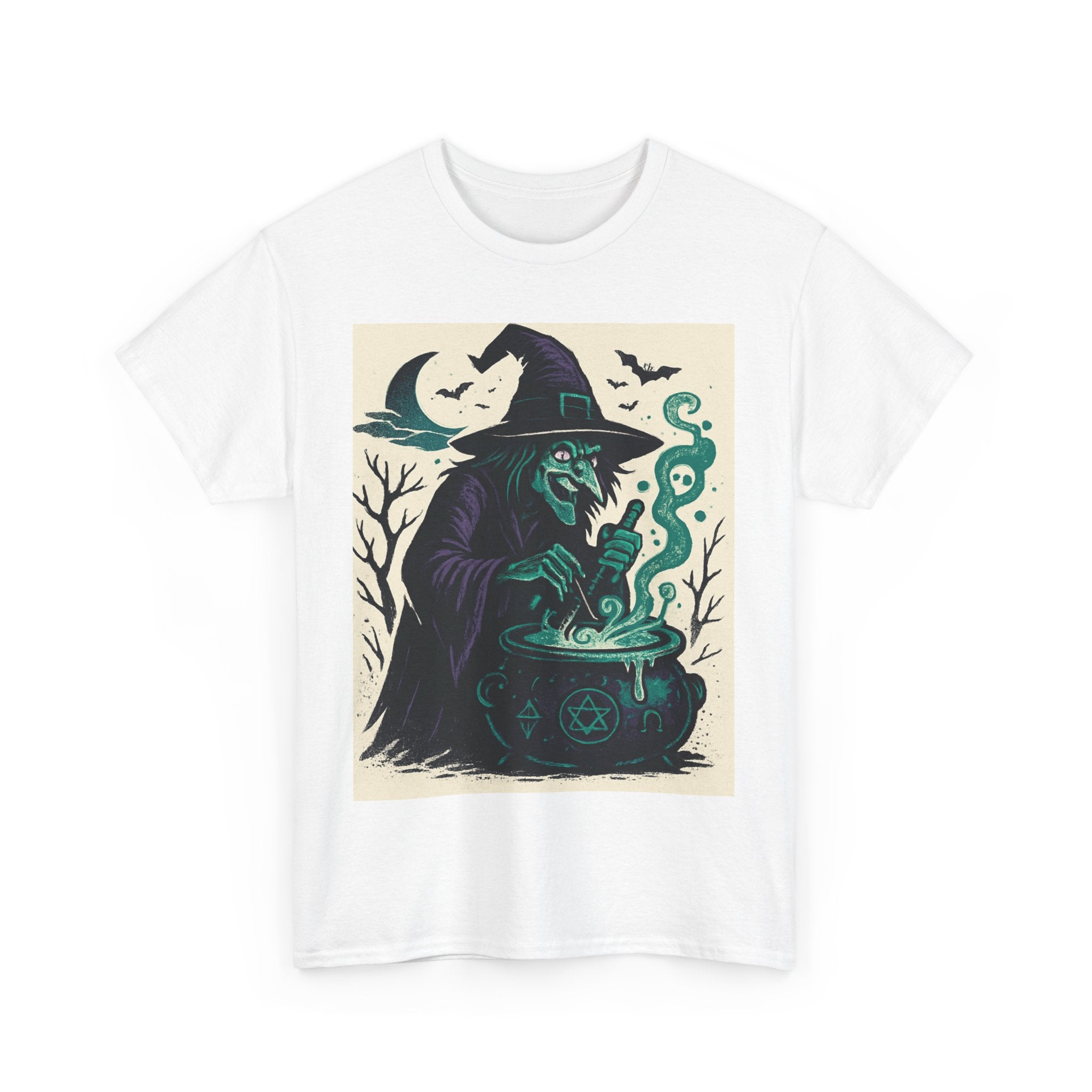 Witchy Vibes Unisex Heavy Cotton Tee, Halloween Shirt, Boho Tee, Witch [...] - Doylestreasures