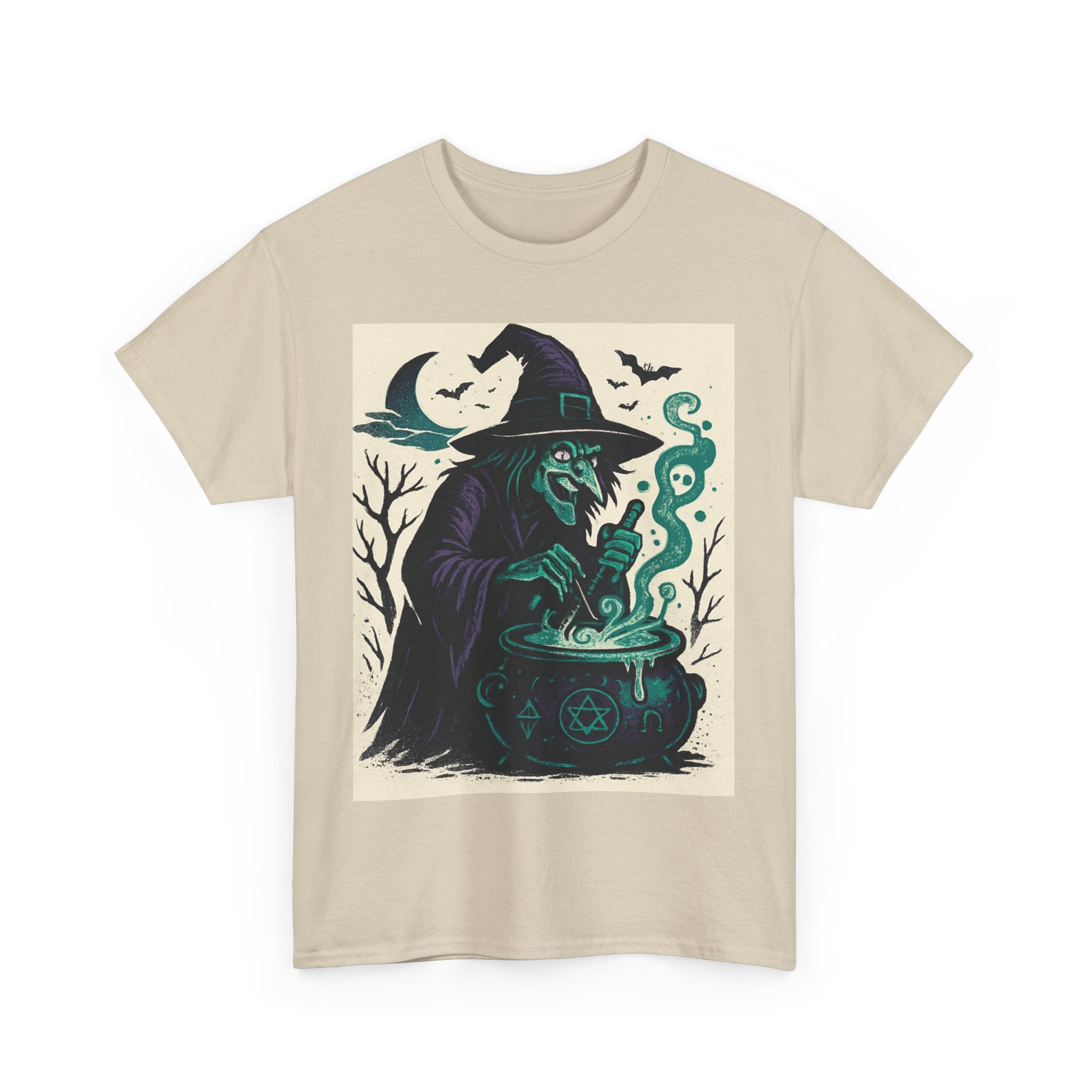Witchy Vibes Unisex Heavy Cotton Tee, Halloween Shirt, Boho Tee, Witch [...] - Doylestreasures